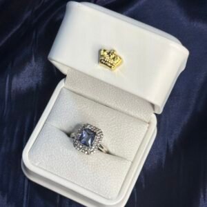 Celeste Double Halo Ring