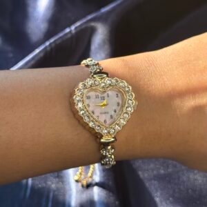 Amour Gold Crystal Heart Watch