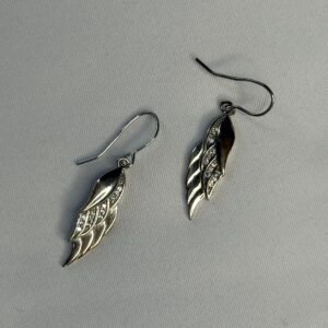 Sterling Silver Feather Drop Earrings
