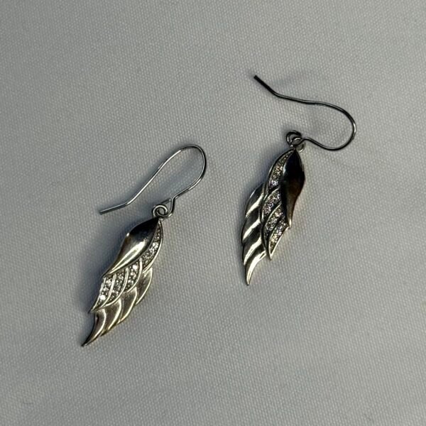 Sterling Silver Feather Drop Earrings
