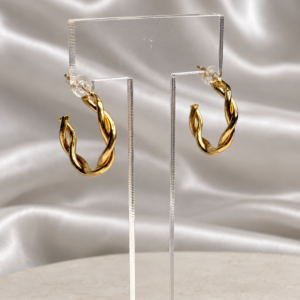 Twisted Gold Hoop Earrings