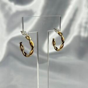 Twisted Gold Hoop Earrings
