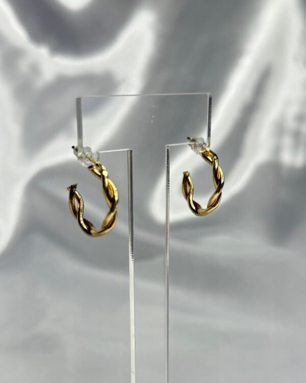 Twisted Gold Hoop Earrings
